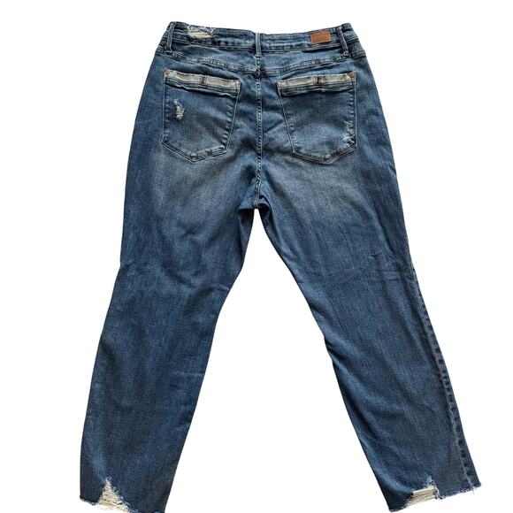 Judy Blue Dad Jeans Women’s 18W Blue high rise Distressed Cabincore Grunge - Picture 12 of 13